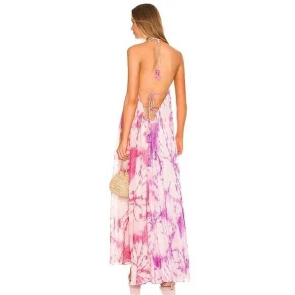 Rococo Sand Ava Maxi Dress in Fuchsia & Lilac Large - Picture 2 of 11